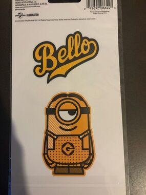 Universal Bello Minion Vinyl Sticker Set - Yellow & Black